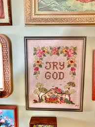 vintage wall hanging try religious