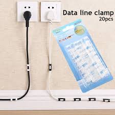 20pc Cable Cord Clips Self Adhesive