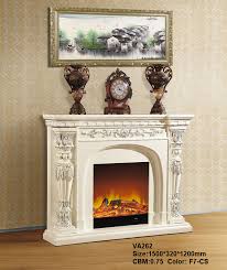 Antique Electric White Marble Fireplace