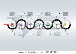 Layered Horizontal Infographic Timeline Vector Template Stock Vector