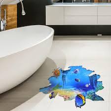 3d floor stickers ocean bathroom decor