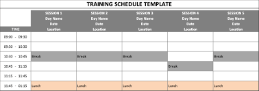training schedule template the