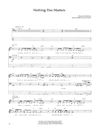 Bass tablature for nothing else matters by metallica. Nothing Else Matters Sheet Music Metallica Bass Guitar Tab