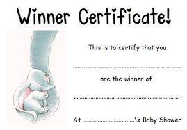 If you want to give these templates your own twist, just edit them with canva! Baby Shower Winner Certificate 8 12 Or 16 Green Or Cream 0 99 Picclick Uk
