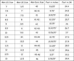 Youth Shoe Conversion Online Charts Collection