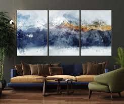Abstract Mountain Wall Art Framed Extra