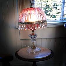 A Small Vintage Pink Glass Globe Lamp