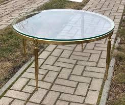 Round Brass Coffee Table With Glass Top