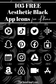 105 Free Aesthetic Black App Icons For