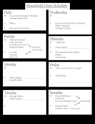 Household Chore Schedule Templates At