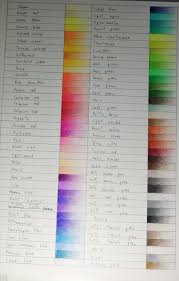 Finally Made A Prismacolor Premier 72 Color Chart Feel Free