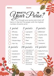 what s in your purse bridal shower game