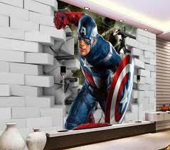 Captain America 3d Wall Mural Wallpaper