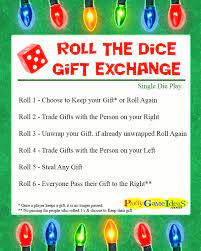 roll the dice gift exchange games