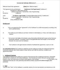 Sublease Contract Template 9 Word Pdf Google Docs