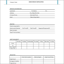 Job Application Form Template Free Blank Job Application