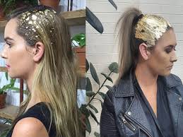 gold leaf hair is the holiday trend you