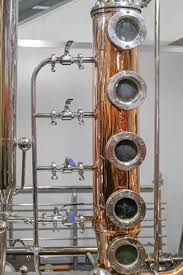 distillation still column stock photo