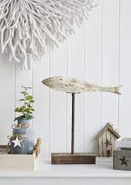 Large Distressed Fish Decor On A Stand