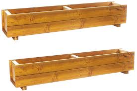 Set Of 2 Large 120cm Wooden Rectangular