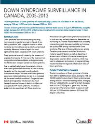 Down Syndrome Surveillance In Canada 2005 2013 Canada Ca