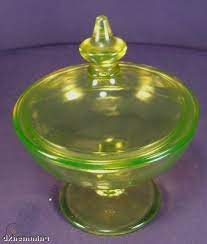 vintage yellow vaseline glass cvrd ftd