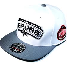 San Antonio Spurs Mitchell Ness Nba Team Fitted Hat With Western Conference Side Patch
