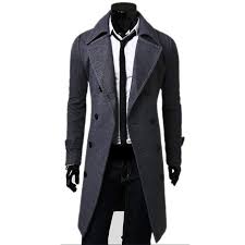 Mens Double Ted Trench Coat Wool