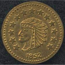 1852 california gold dated 1 2