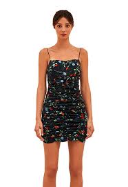 C Meo Collective Ended Up Here Mini Dress In Navy Floral