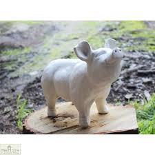 White Pig Garden Ornament The Home