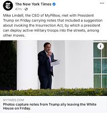 Mike lindell was at the white house on friday for a meeting with president trump. Aioget7o3mzbom