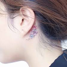 Flowers Behind Ear Tattoo Behind Ear Tattoos Behind Ear