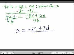 solving a literal equation an equation