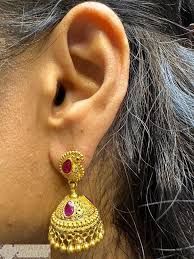 22k gold jhumkas gold dangle earrings