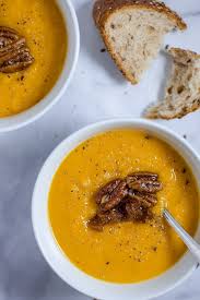ernut squash soup with pecans and