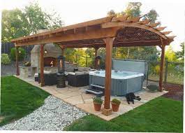 Rounded Roof Cedar Pergola On A Patio