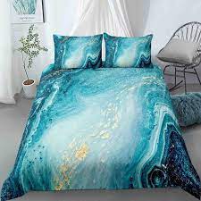 Turquoise Bedding Set Abstract Aqua