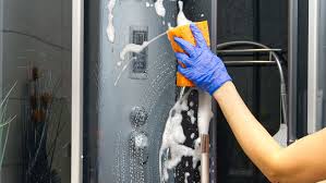 remove limescale from a shower screen