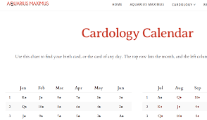 Cardology Calendar Aquarius Maximus
