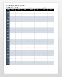 free work schedule templates for word