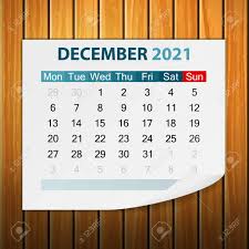 Calendar December 2021 On Wood Background. Vector Illustration. Royalty  Free Cliparts, Vectors, And Stock Illustration. Image 154338076.