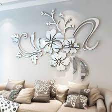 3d mirror flower removable wall