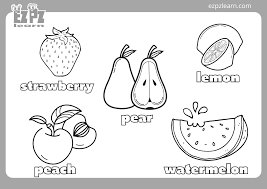 fruit coloring page3 ezpzlearn com