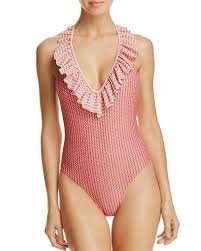 Tularosa Size Xs Red Twin Maisie Ruffle Neck One Piece Maillot Swimsuit Nwt 138