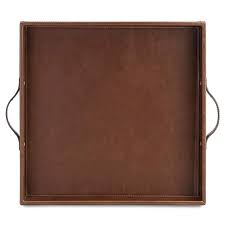 Leather Ottoman Serving Tray Decor