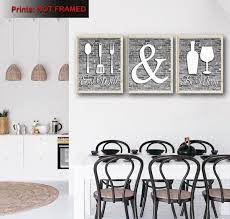 Gray And White Kitchen Wall Art Eat