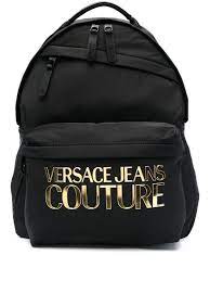 versace jeans couture logo print zip up