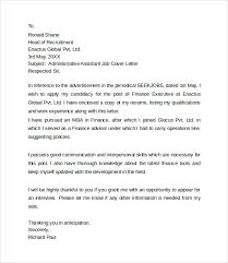 Administrative Assistant Cover Letter      Free Word  PDF    