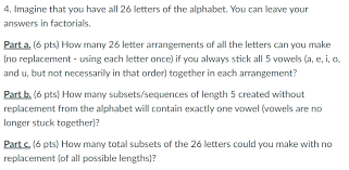 imagine that you have all 26 letters
